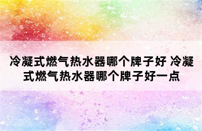 冷凝式燃气热水器哪个牌子好 冷凝式燃气热水器哪个牌子好一点